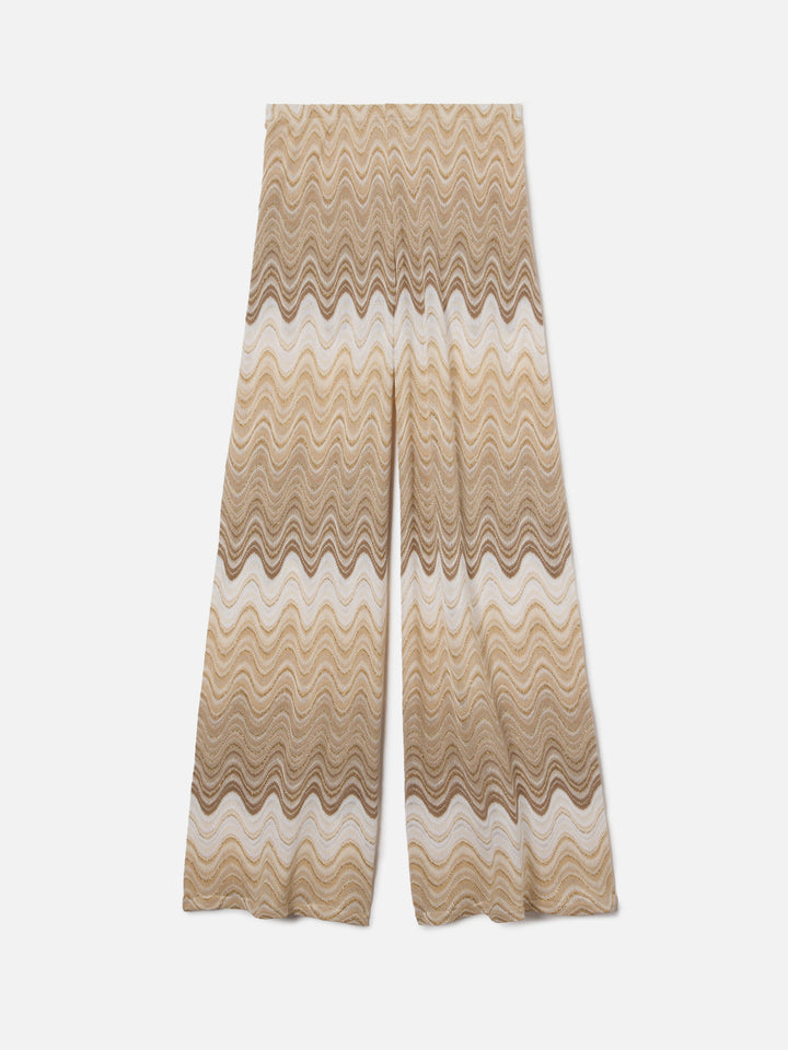 Pantalone lungo Amalia in raschel degradé beige
