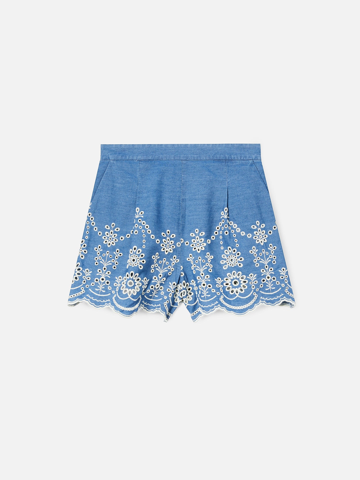 Shorts Amani in cotone con ricamo sangallo