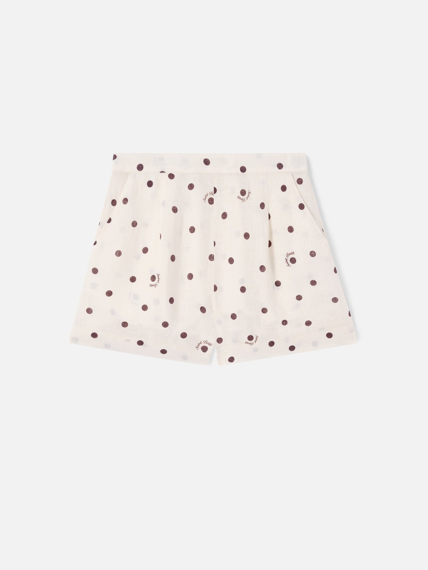 Short Amani in lino con stampa a pois