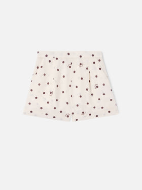 Short Amani in lino con stampa a pois
