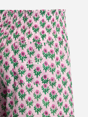 Girl cotton ruffled shorts Ander P with flower print - MC2 Saint Barth