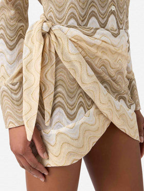 Beige Angie degradé raschel pareo skirt