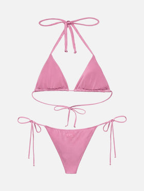 Bikini a triangolo scorrevole Annabelle Marielle con strass rosa