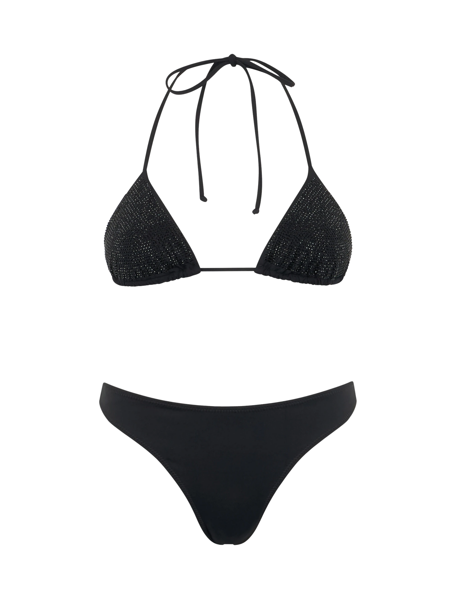 Woman black triangle bikini Annabelle Naomi with rhinestones - MC2 Saint Barth