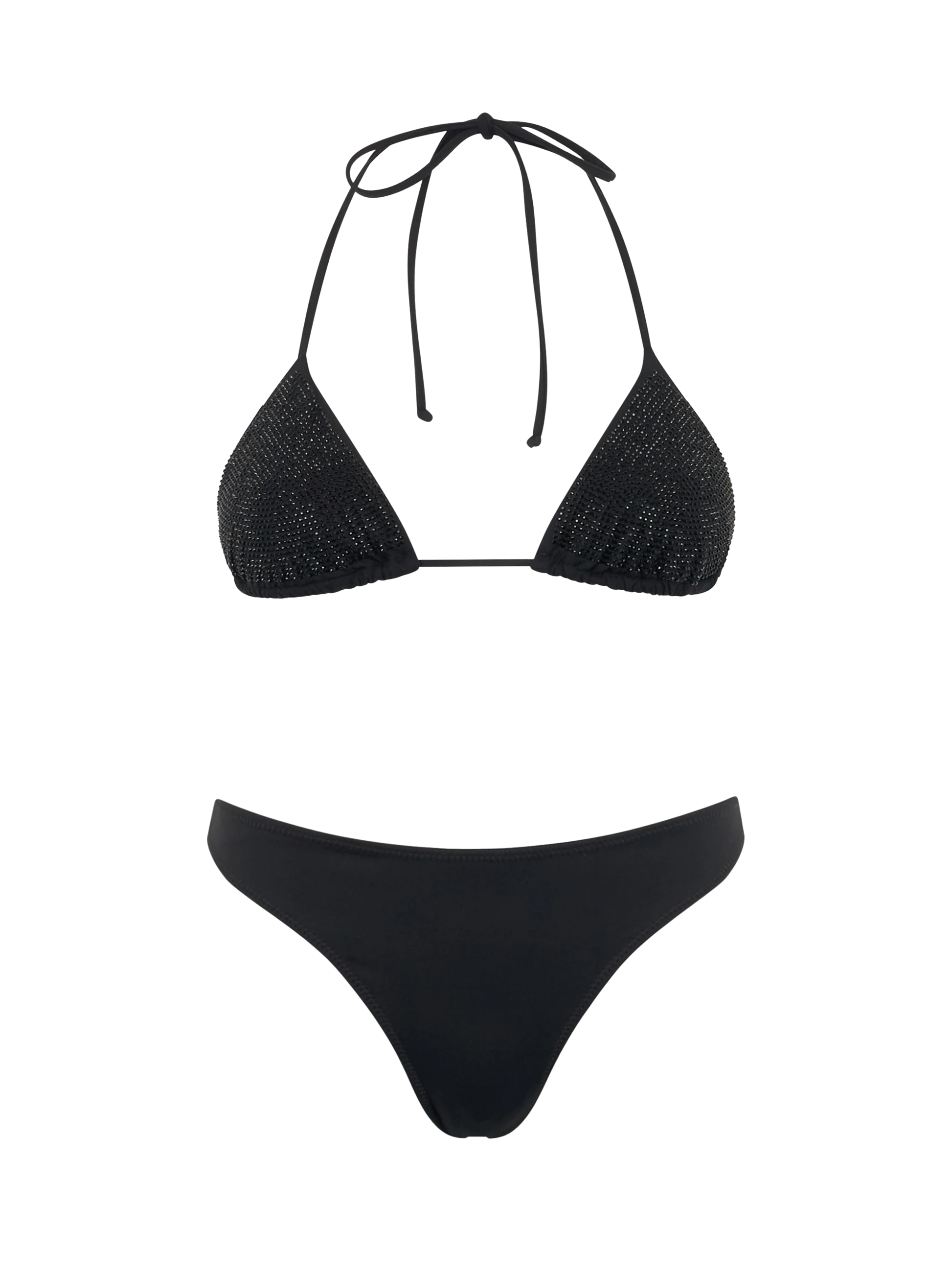 Woman black triangle bikini Annabelle Naomi with rhinestones - MC2 Saint Barth