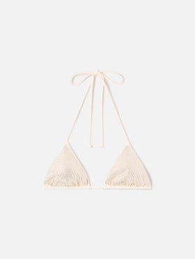Haut de bikini triangle Annabelle Nude avec strass 