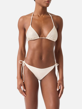Bikini de triángulo Annabelle Virgo beige con strass 
