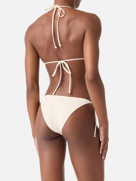 Bikini de triángulo Annabelle Virgo beige con strass 