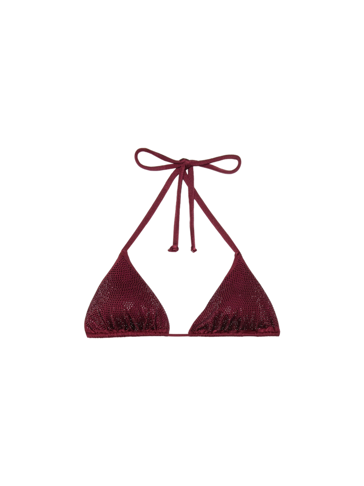 Annabelle riangle top swimsuit with rhinestones - MC2 Saint Barth