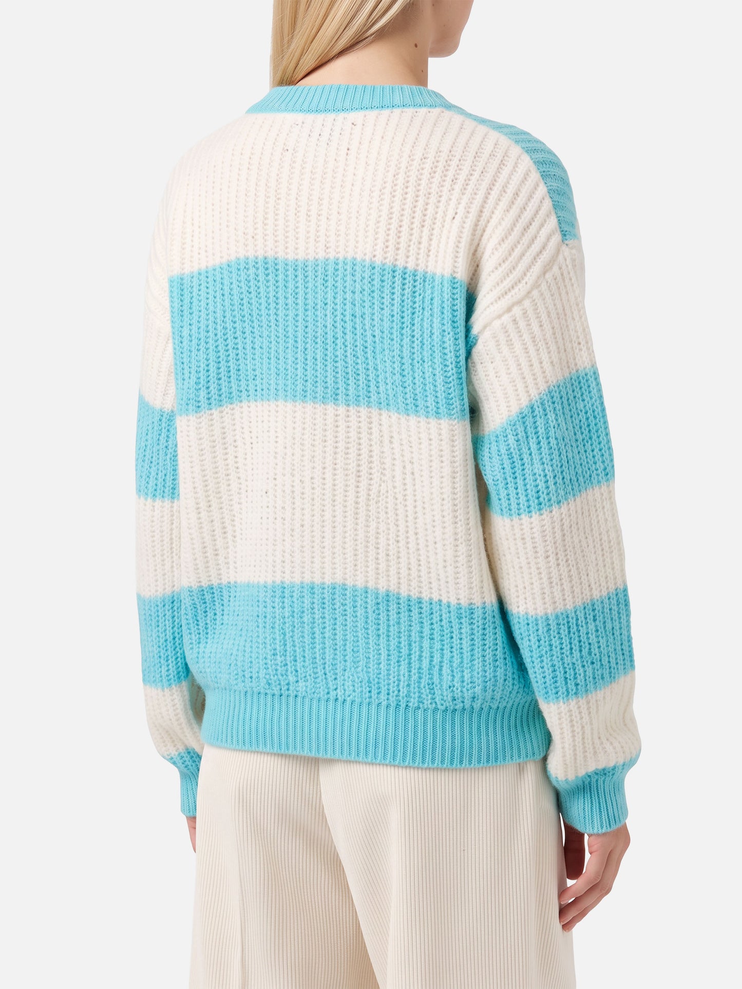 Jersey cropped Annecy Soft con motivo de rombos y escote en V 