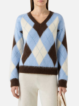 Maglione Annecy Soft crop con fantasia rombi