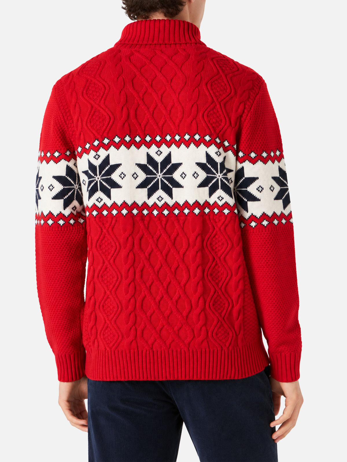 Maglia lupetto Anton rossa con lettering Cortina