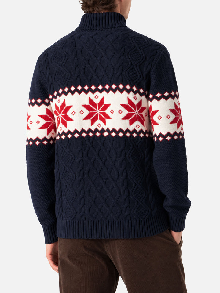 Maglione mezzo collo alto con scritta Bombardino
