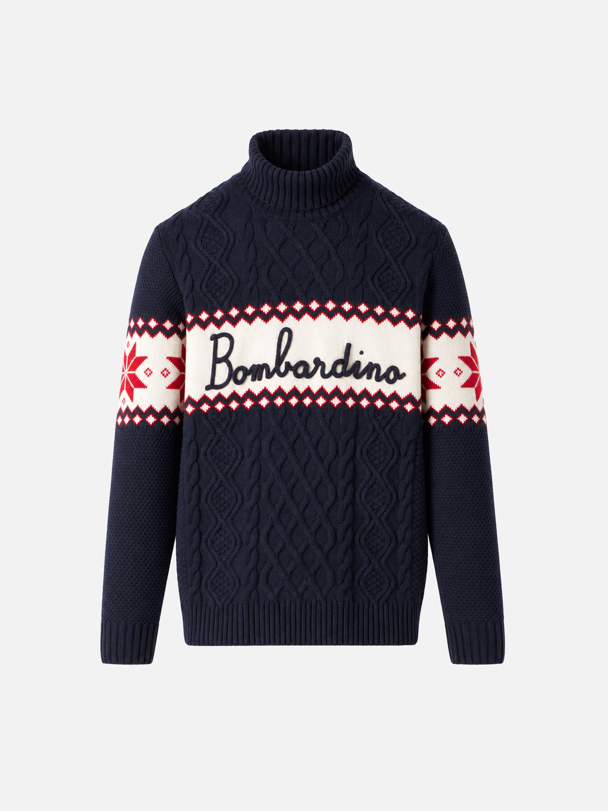 Pull à demi-col montant avec lettrage Bombardino 