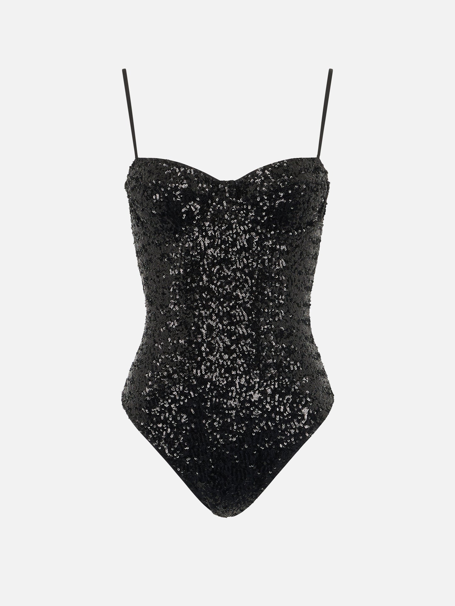 Woman black one-piece swimsuit Apolline with sequins - MC2 Saint Barth