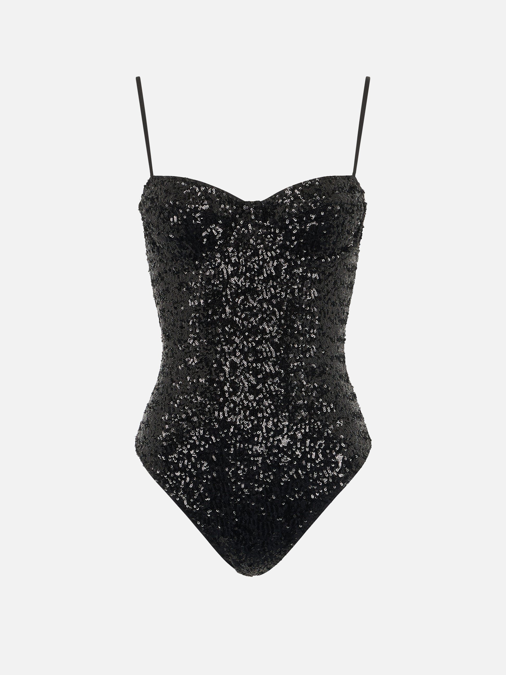 Woman black one-piece swimsuit Apolline with sequins - MC2 Saint Barth