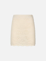 Woman cotton knit mini skirt Apple