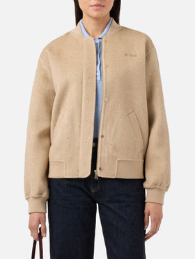 Adrien doppelseitige Fischgrät-Bomberjacke mit Strasssteinen