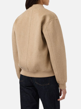 Adrien doppelseitige Fischgrät-Bomberjacke mit Strasssteinen