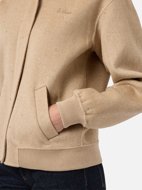 Adrien doppelseitige Fischgrät-Bomberjacke mit Strasssteinen