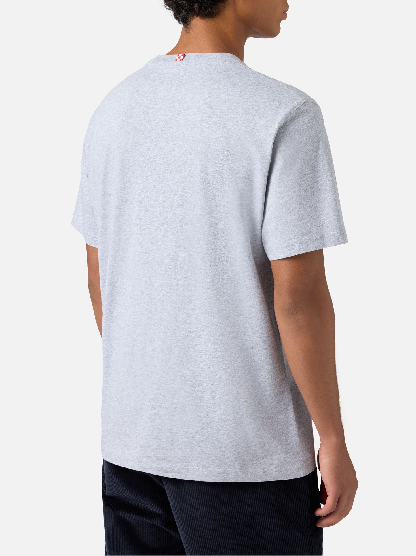 Arnott cotton T-shirt in blue with St. Barth Sport Club flock print