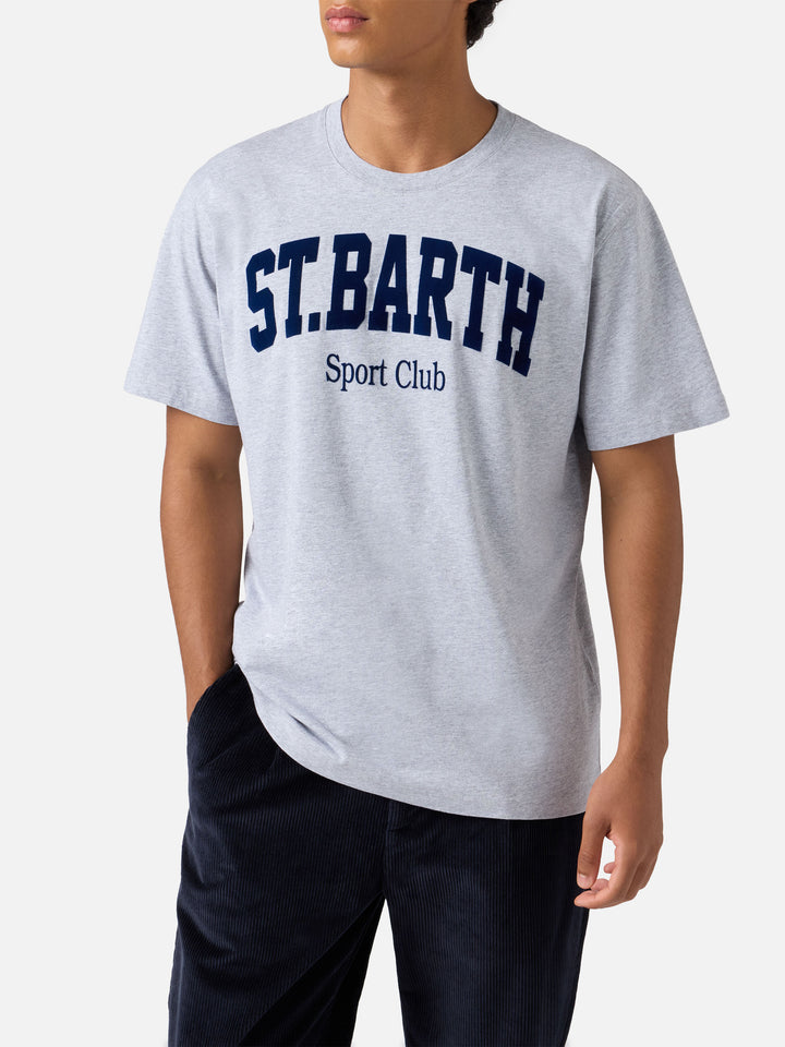 T-shirt Arnott in cotone blu con stampa flock  St. Barth Sport Club