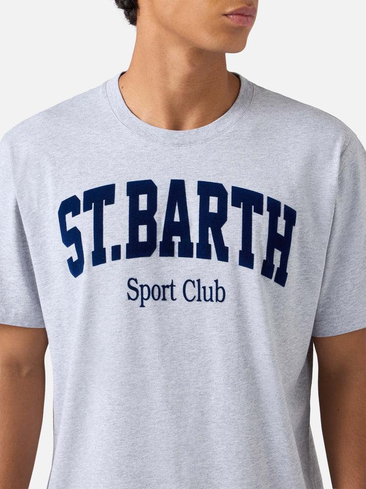 T-shirt Arnott in cotone blu con stampa flock  St. Barth Sport Club