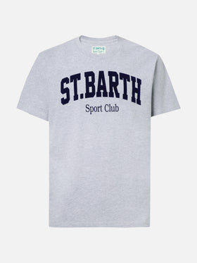 Arnott cotton T-shirt in blue with St. Barth Sport Club flock print