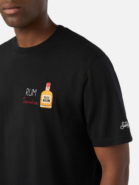 Black Arnott cotton t-shirt with Rum Service embroidery