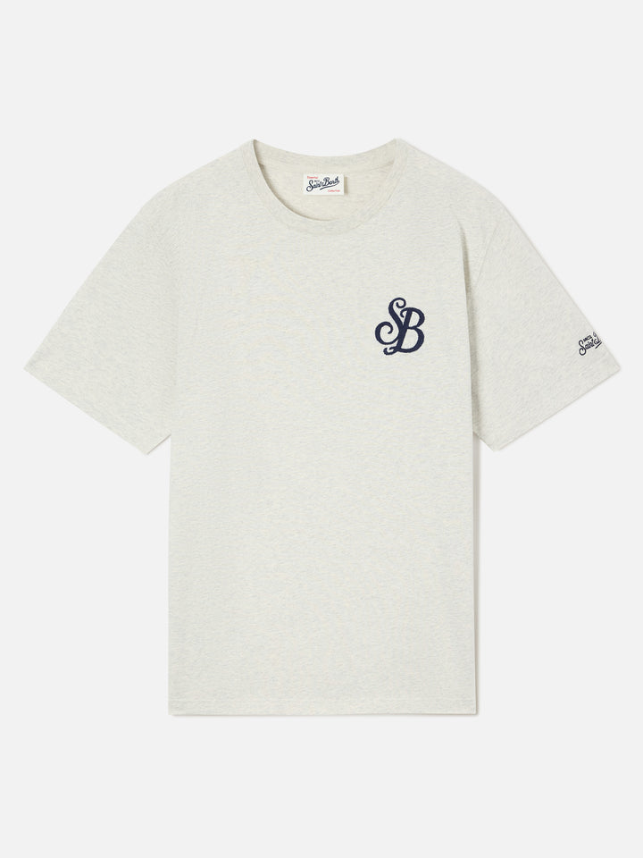 Grey Arnott organic cotton t-shirt with SB Legacy monogram embroidery