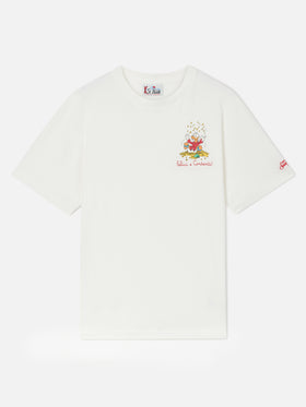 Arnott t-shirt in white with Scrooge McDuck print and Felici e Contanti lettering