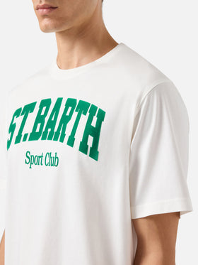 Winterliches Baumwoll-T-Shirt von Arnott mit Aufdruck des Sportvereins St. Barth.