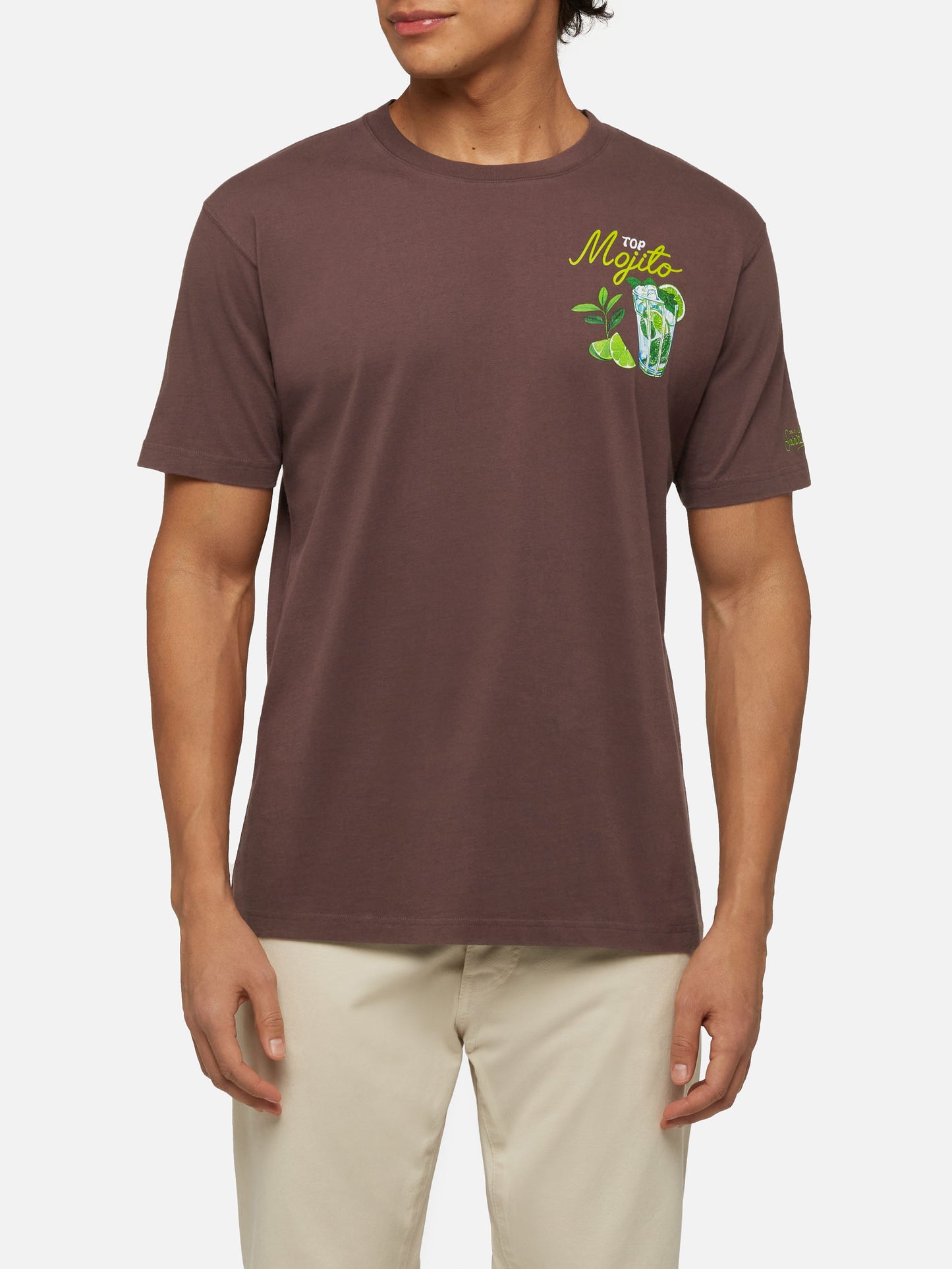 Winter cotton t-shirt Arnott with Mojito print - MC2 Saint Barth