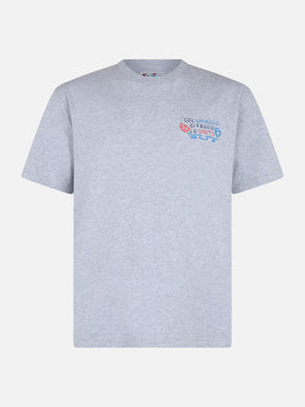 Man heavy cotton t-shirt Arnott with Col ghiaccio ci faccio lo Spritz embroidery | INSULTI LUMINOSI SPECIAL EDITION - MC2 Saint Barth