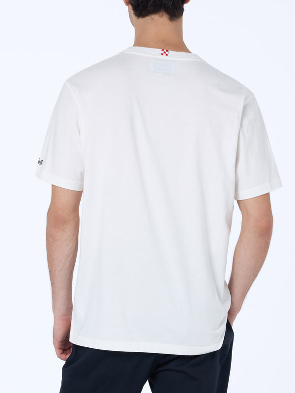 Man heavy cotton t-shirt Arnott with Gin Dependent embroidery