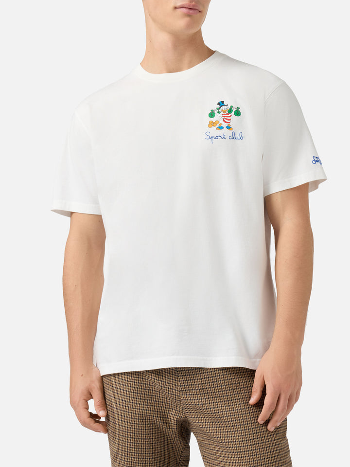 Arnott cotton T-shirt in white with Scrooge McDuck Sport Club embroidery | DISNEY SPECIAL EDITION