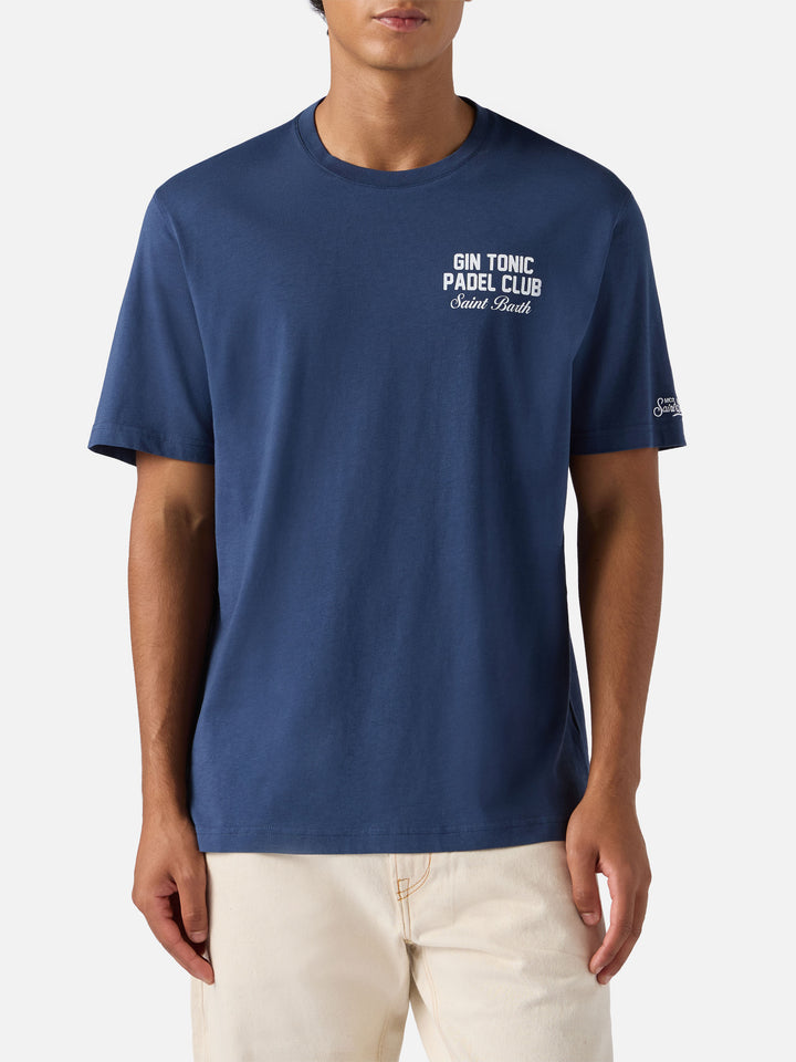 Arnott Baumwoll-T-Shirt in Blau mit Gin Tonic Padel Club-Aufdruck