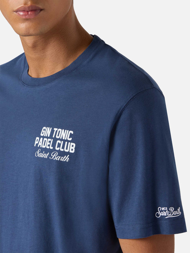 Arnott Baumwoll-T-Shirt in Blau mit Gin Tonic Padel Club-Aufdruck