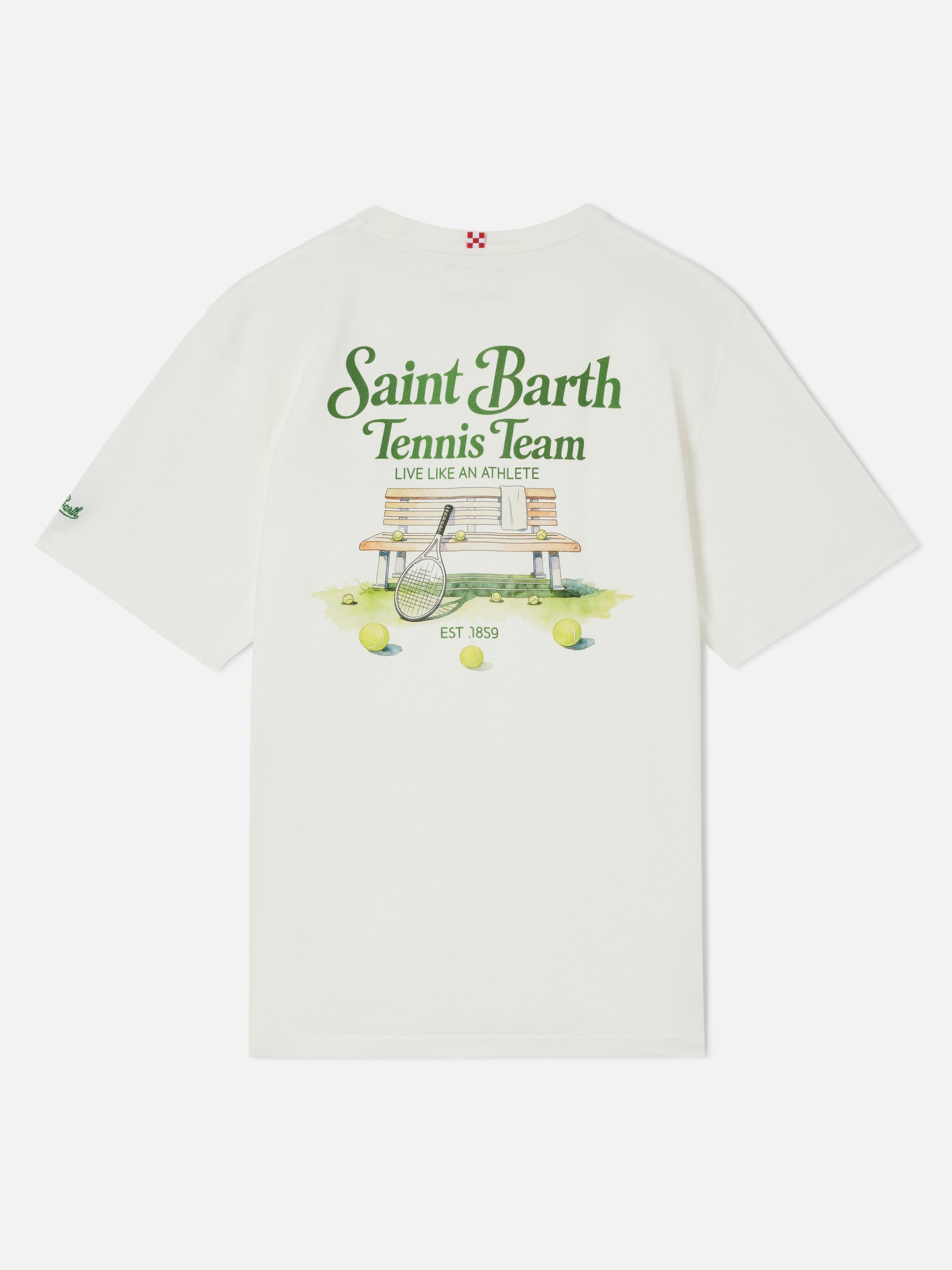 T-shirt Arnott bianca con stampa Saint Barth Tennis Team