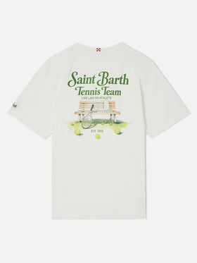 T-shirt Arnott bianca con stampa Saint Barth Tennis Team