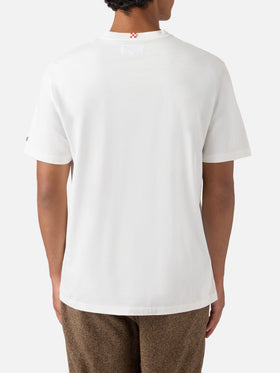 Arnott cotton T-shirt in white with Famolo Strano embroidery
