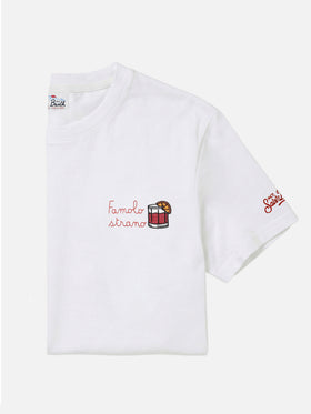 Camiseta Arnott de algodón en blanco con bordado Famolo Strano 