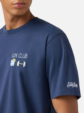 Arnott Baumwoll-T-Shirt in Blau mit Gin-Club-Stickerei