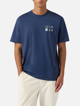 Arnott Baumwoll-T-Shirt in Blau mit Gin-Club-Stickerei
