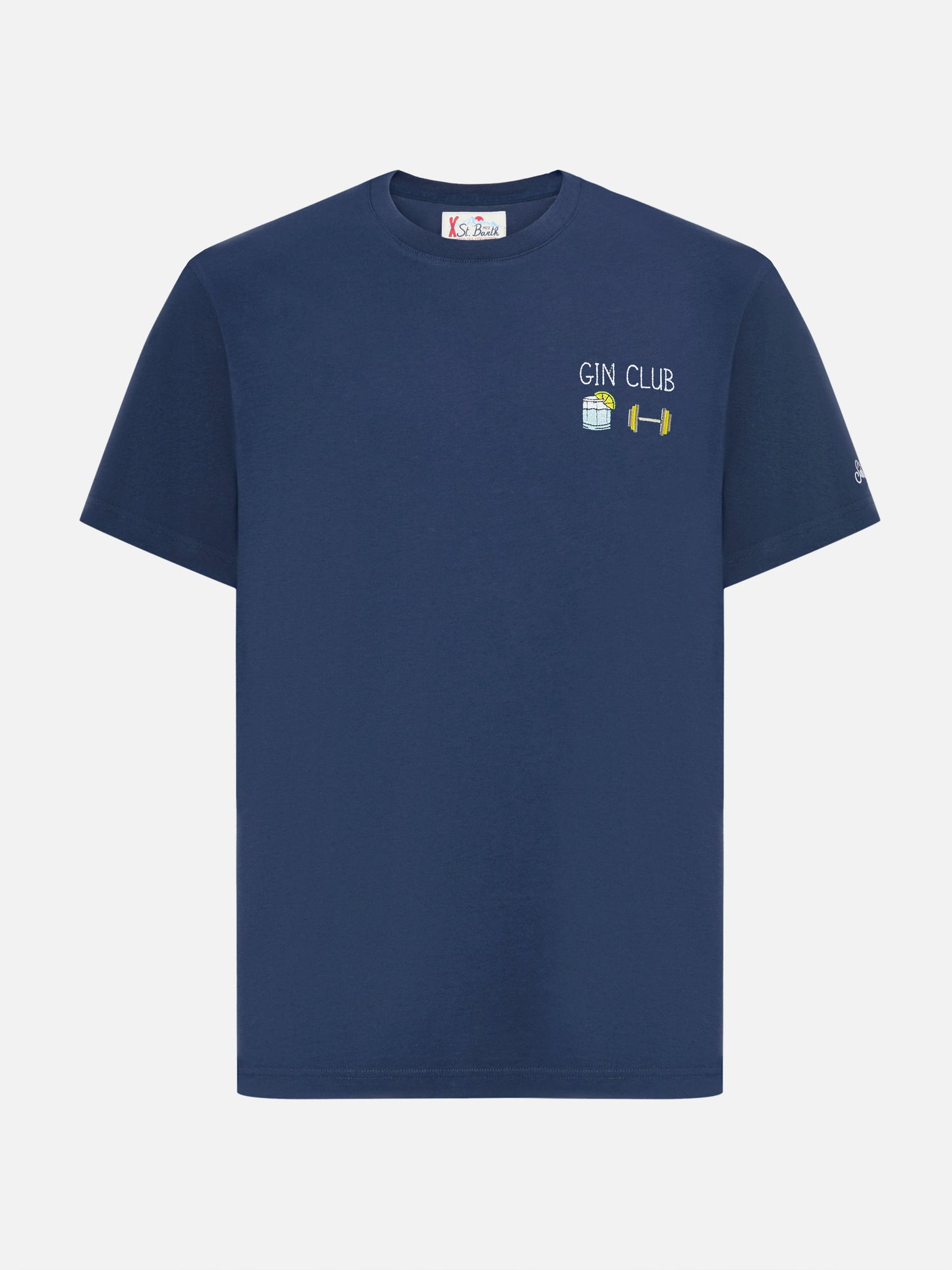 Arnott Baumwoll-T-Shirt in Blau mit Gin-Club-Stickerei