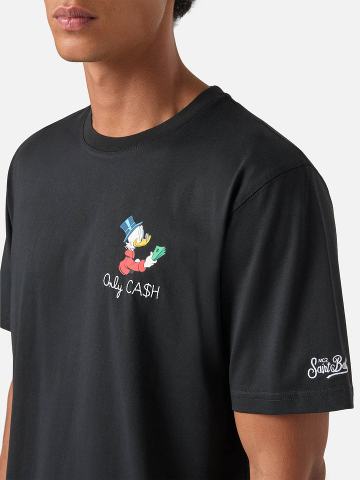 T-shirt en coton noir Arnott avec broderie Only Cash | Special edition 
