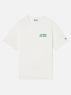 Camiseta de algodón orgánico Off white Arnott con estampado I Do Money With Money | Special edition 