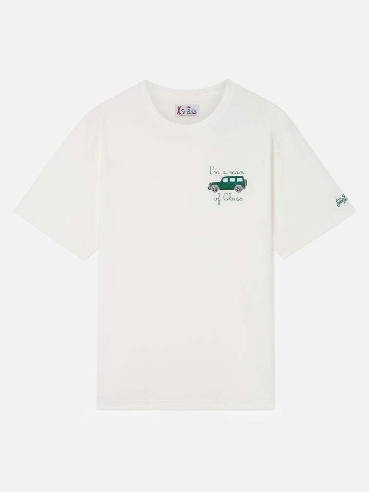 T-shirt off white in cotone Arnott con ricamo I'm A Man Of Class