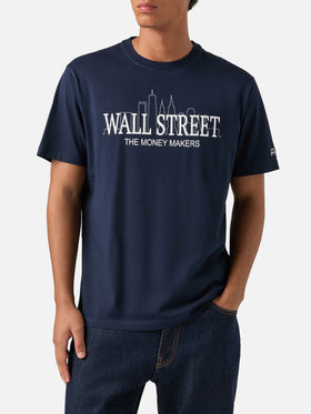 T-shirt Arnott blu navy in cotone con stampa Wall Street | Special edition