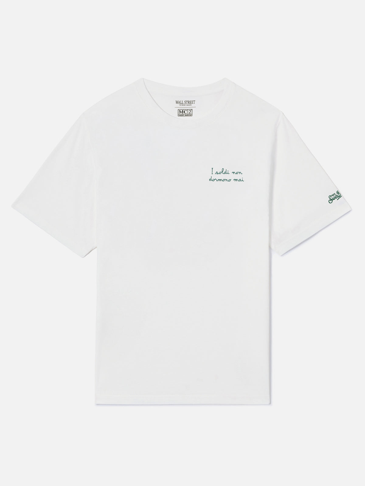 T-shirt Arnott off white in cotone con ricamo I Soldi Non Dormono Mai | Special edition